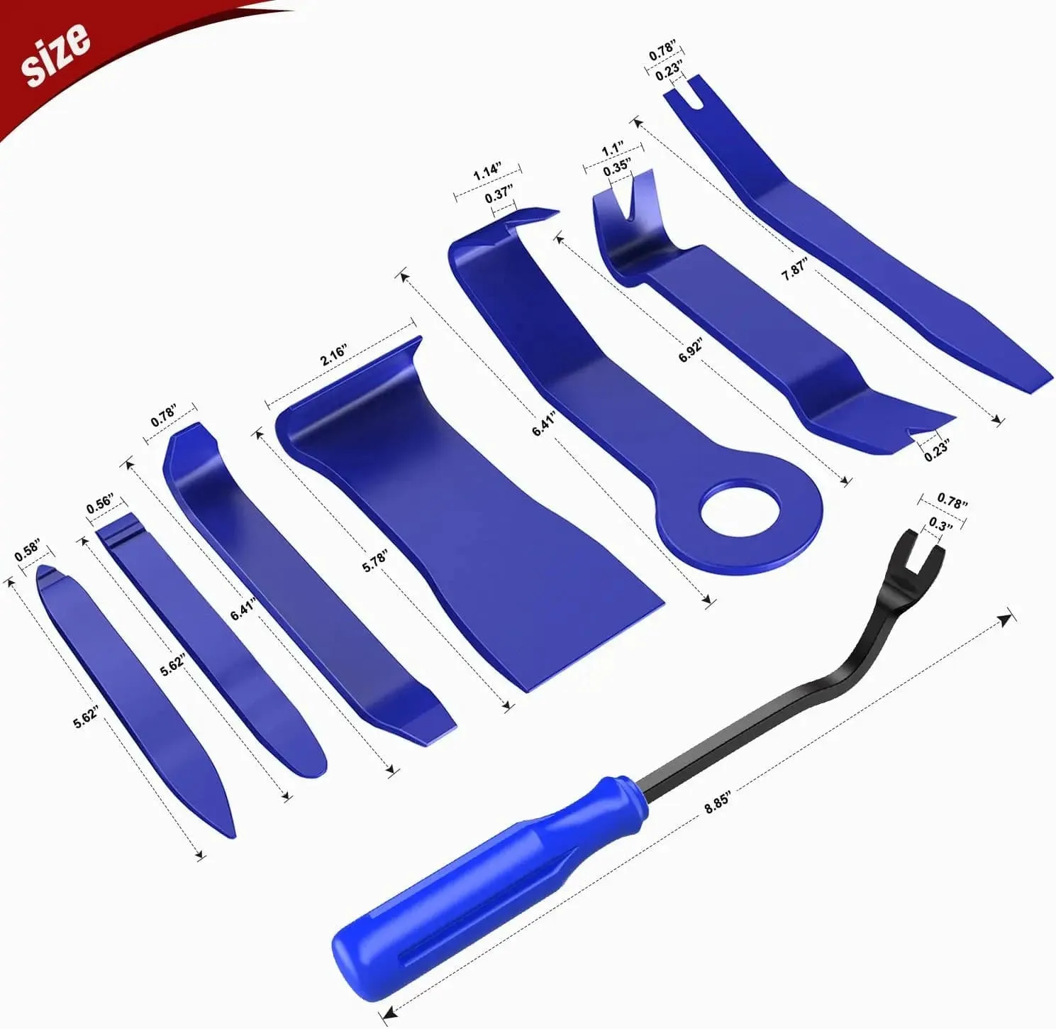 8 Pcs Auto Trim Removal Tool Set Blue