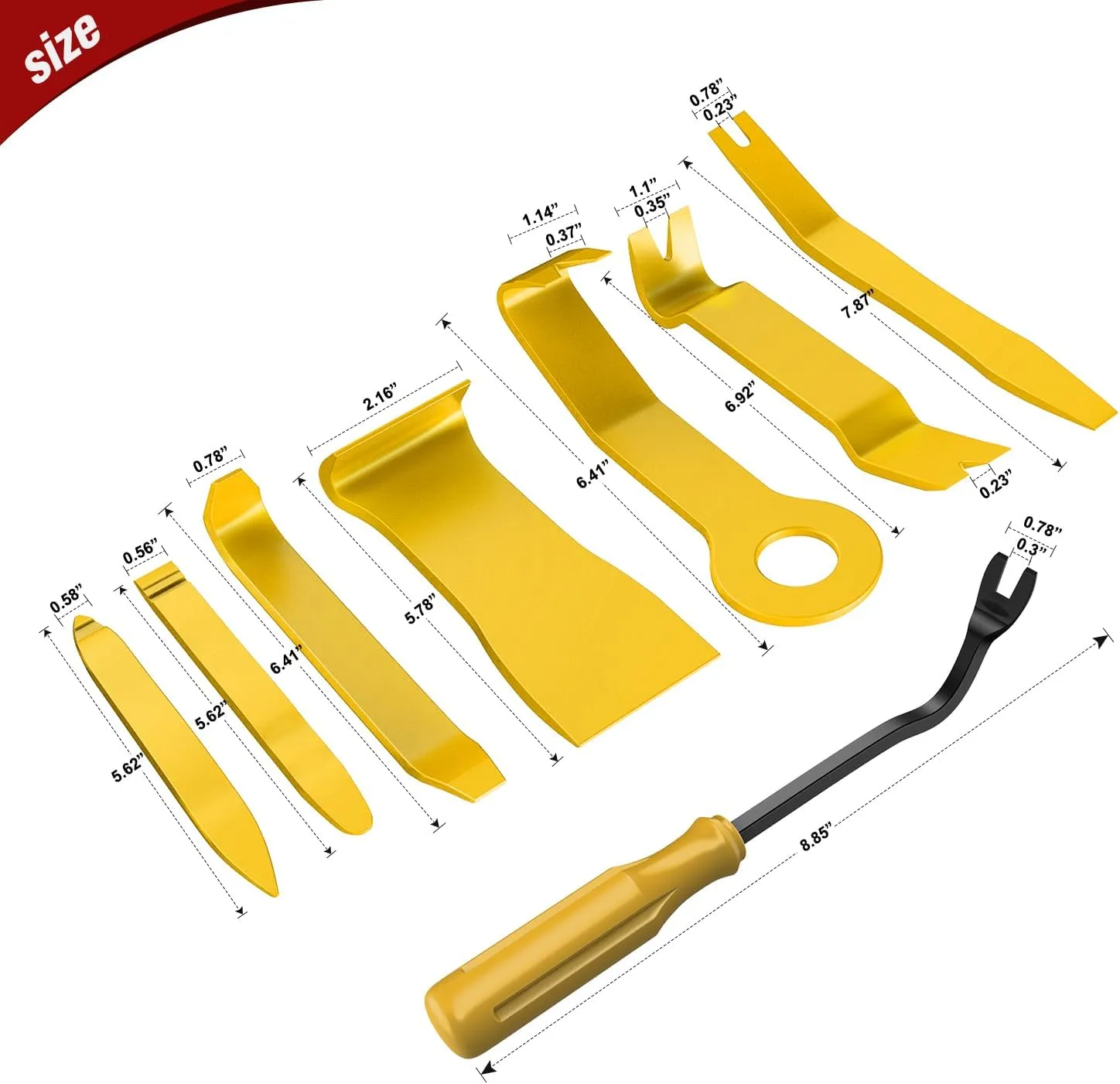 8 Pcs Auto Trim Removal Tool Set Yellow
