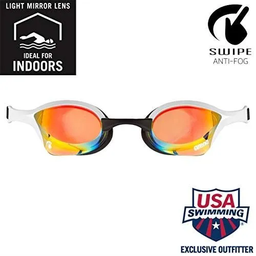 Arena Swimming Goggles Cobra Ultra Mirror Anti Fog Swipe Adjustable Swim Glasses