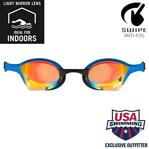 Arena Swimming Goggles Cobra Ultra Mirror Anti Fog Swipe Adjustable Swim Glasses