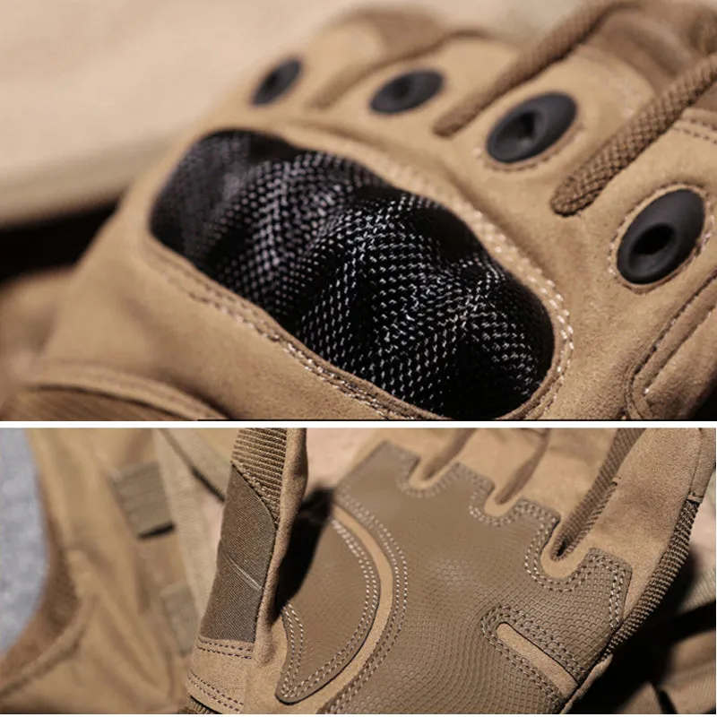 Army Tactical Carbon Knuckle Cycling Full Finger Gloves