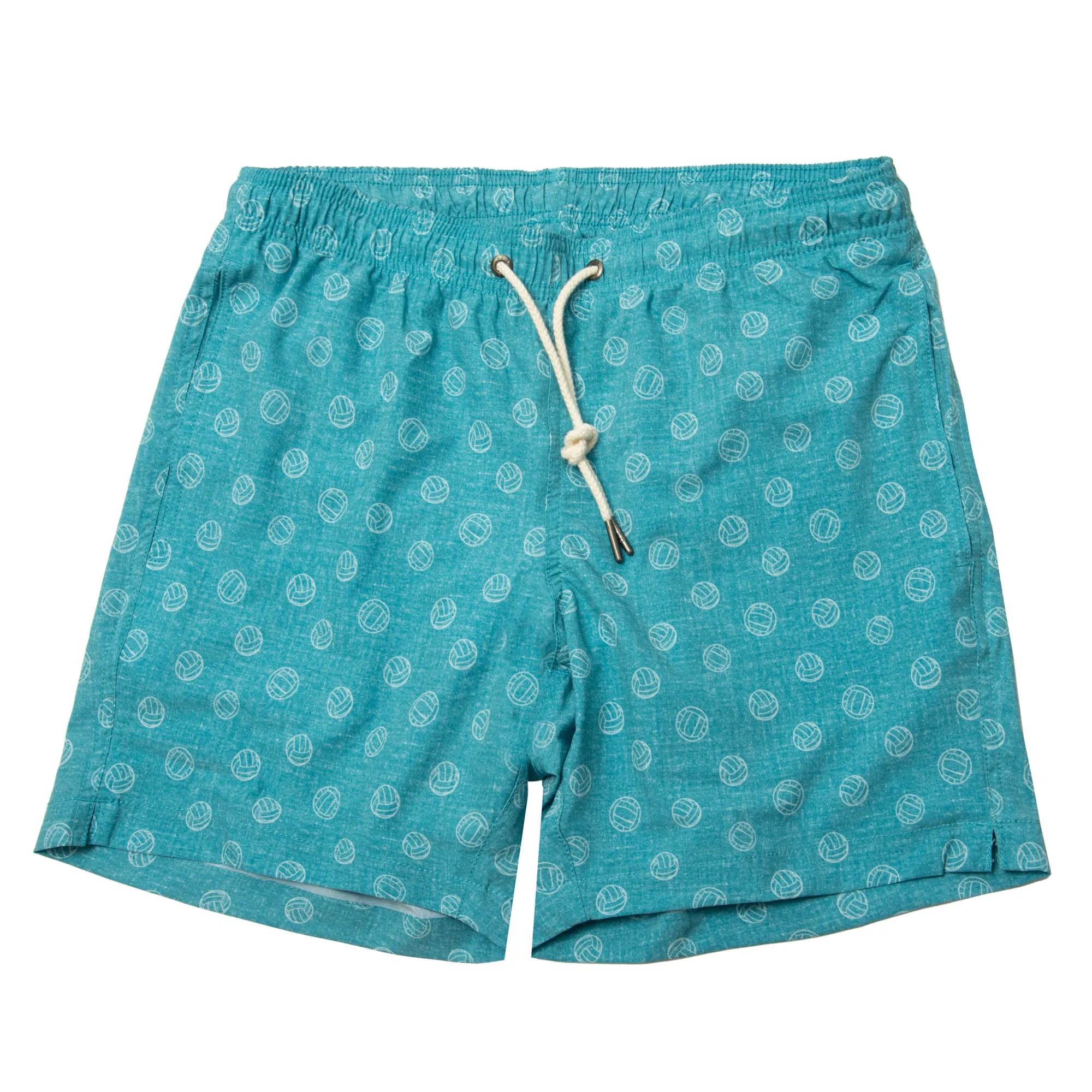 Cabo 6.5" Teal Volleyballs-Stretch Swim Trunks