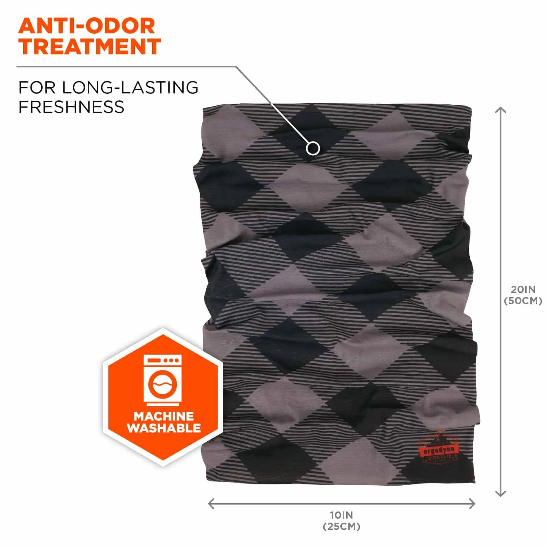 Ergodyne 42211 Chill-Its® 6485  Multi-Band, Gray Buffalo Plaid