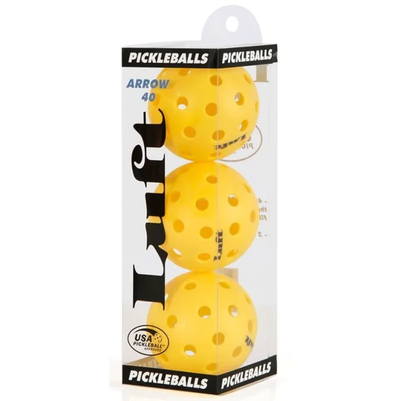 LUFT 3pk Arrow 40 Pickleball Balls