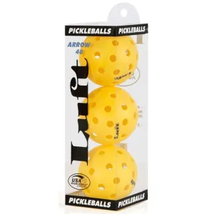LUFT 3pk Arrow 40 Pickleball Balls