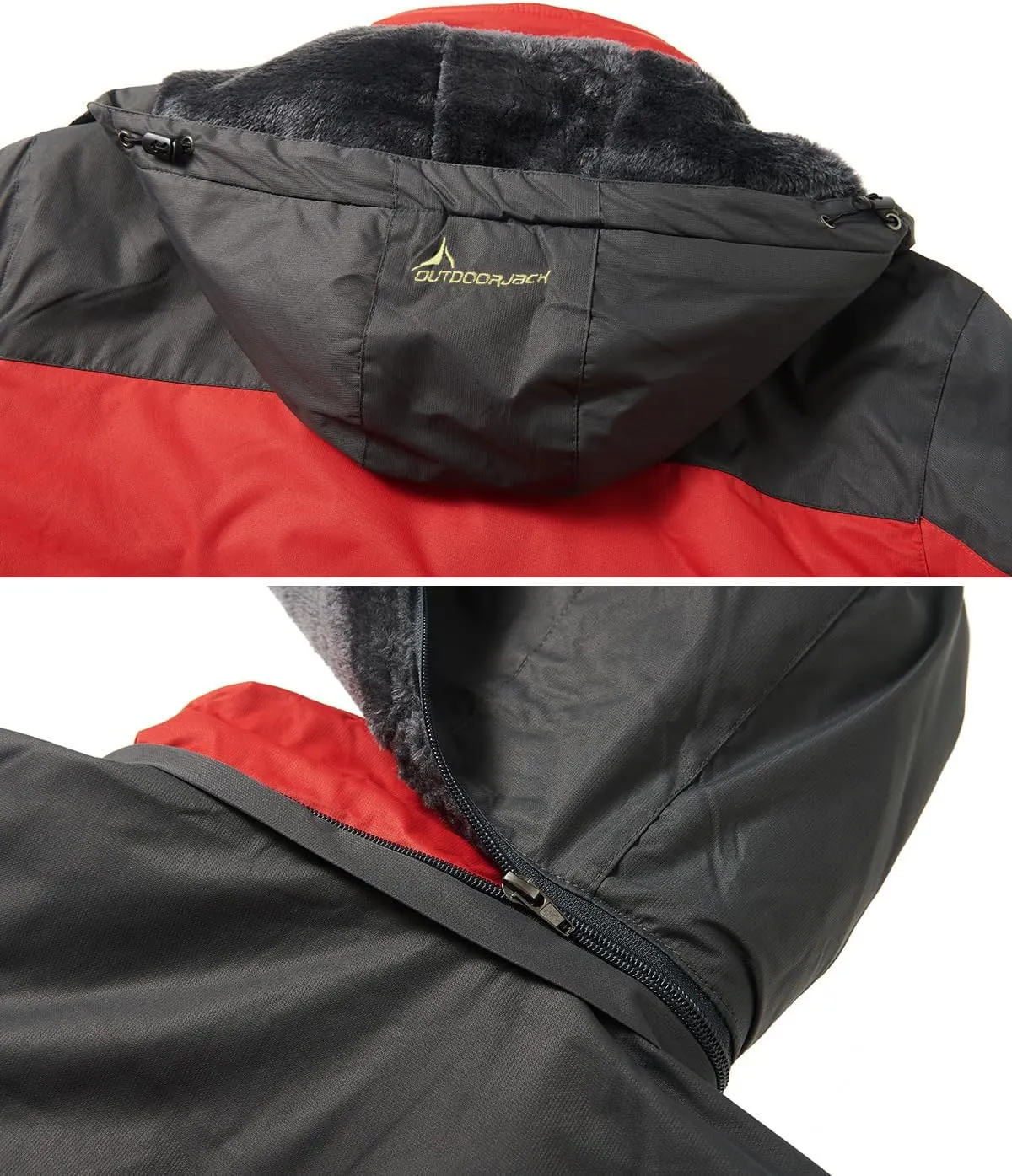 MANSDOUR Men's Snow Ski Hiking Jacket Waterproof Warm Fleece Winter Outdoor Snowboard Windbreaker Hooded Coat