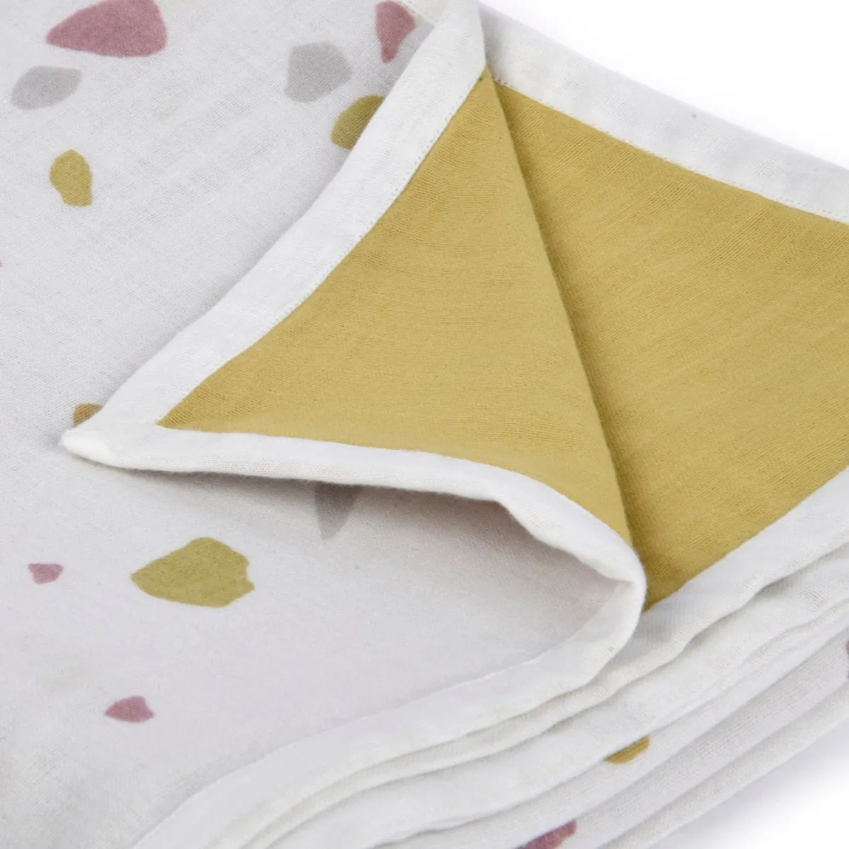 Naturally Dyed Organic Muslin Blanket- Rocks & Pebbles