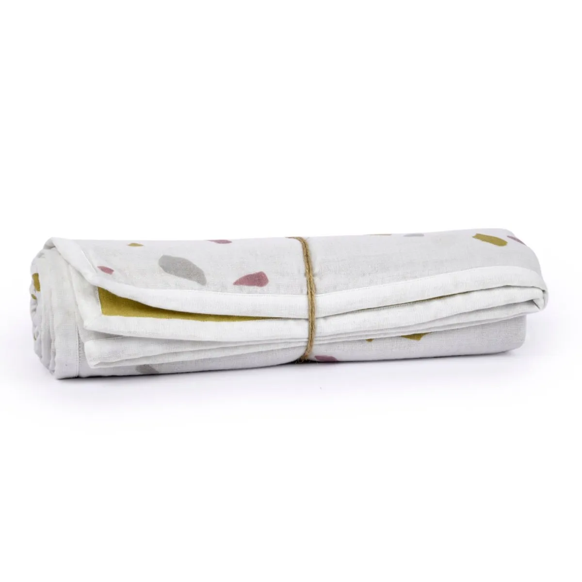 Naturally Dyed Organic Muslin Blanket- Rocks & Pebbles