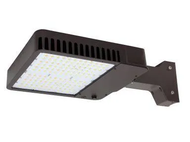 Slim Area Light-200W, 120-277V, TYPE 3, CCT Select 3/4/5K, BRONZE, STRAIGHT ARM