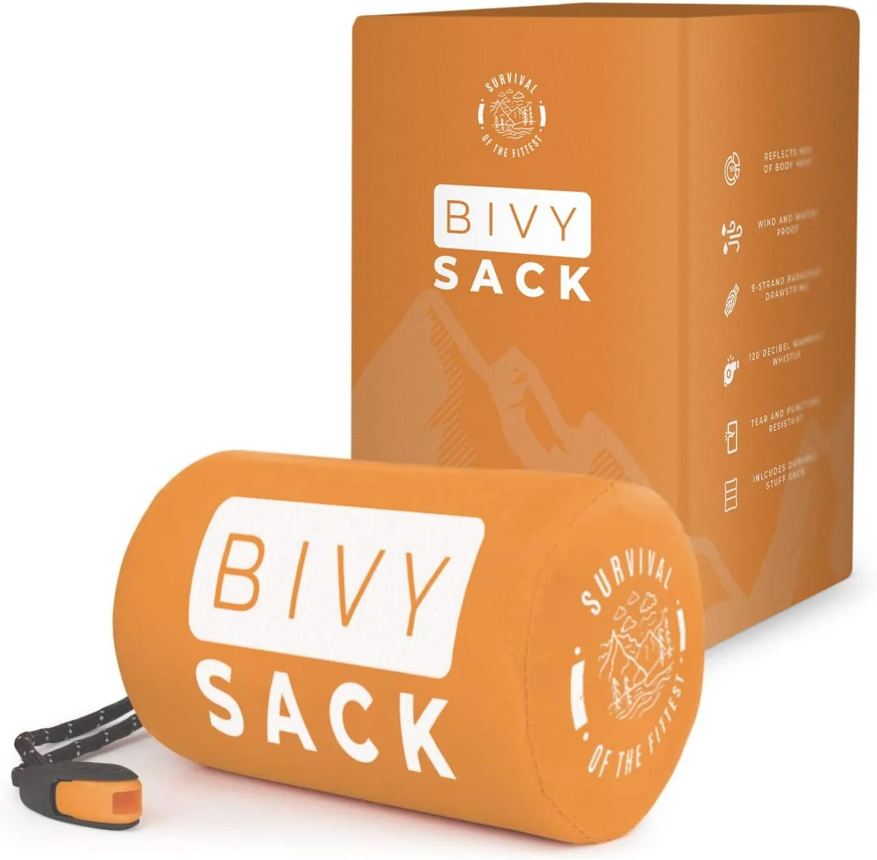 Survival Mylar Bivy Sack Portable Prepper Gear - Emergency Sleeping Bag Survival Bag - Lightweight Survival Sleeping Bags Double as Bivvy Thermal Survival Blanket for Bugout Bag Supplies