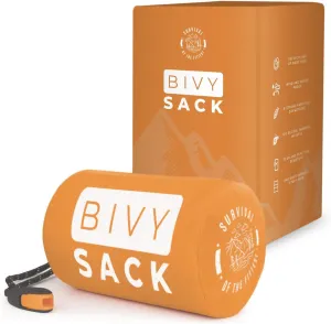 Survival Mylar Bivy Sack Portable Prepper Gear - Emergency Sleeping Bag Survival Bag - Lightweight Survival Sleeping Bags Double as Bivvy Thermal Survival Blanket for Bugout Bag Supplies