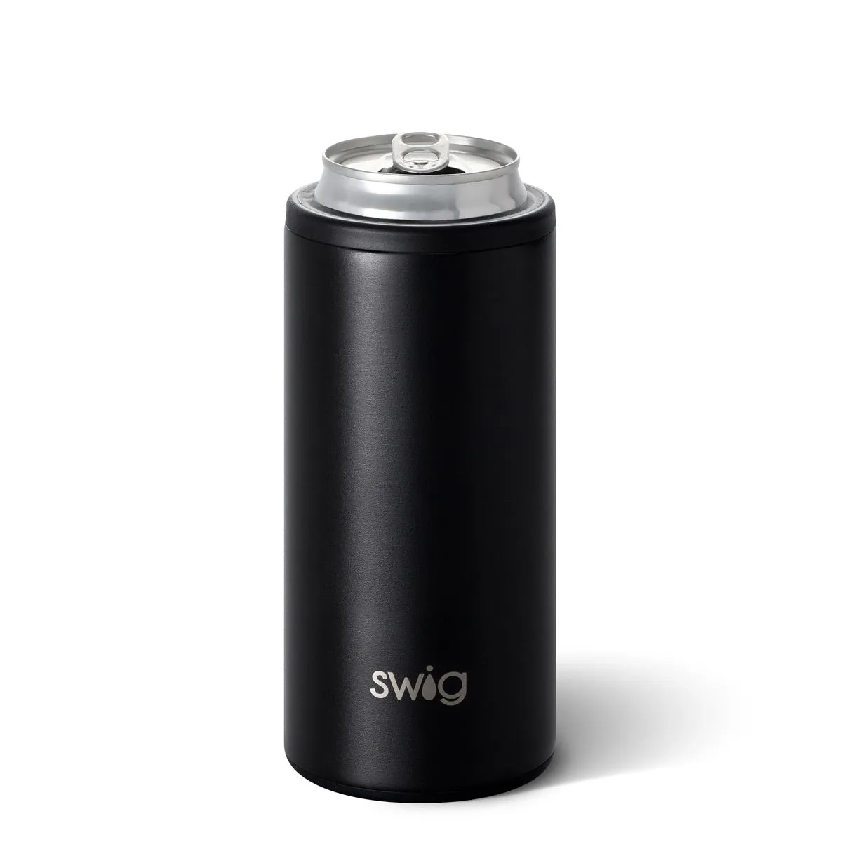 SWIG 12oz Skinny Can Cooler, Matte Black
