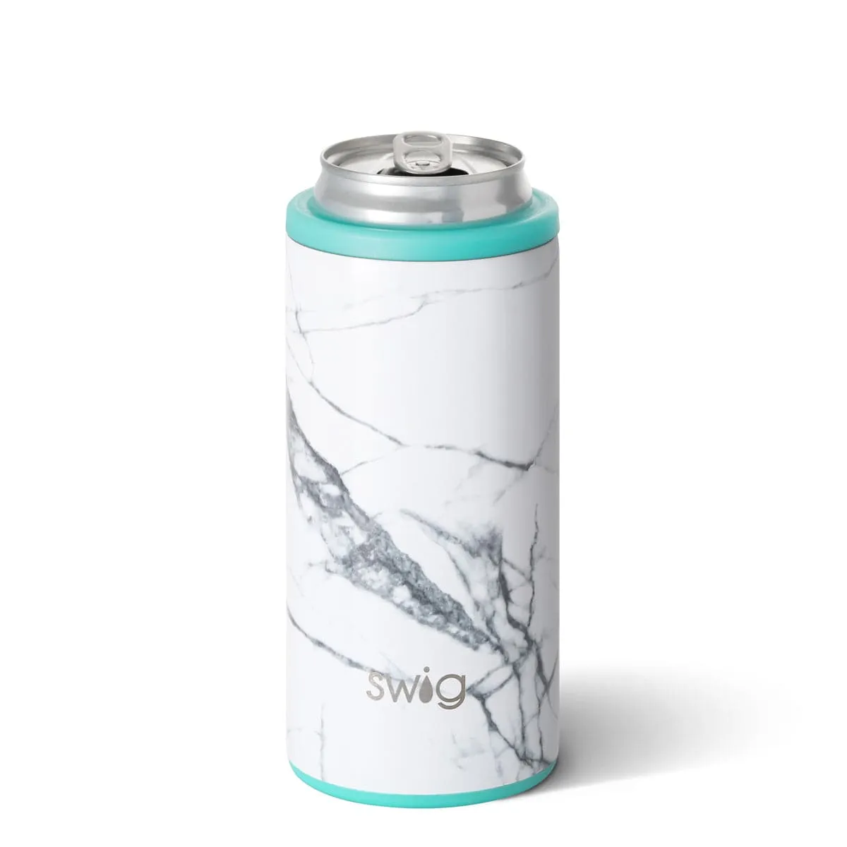 Swig - Skinny Can Cooler 12oz  - White Marble