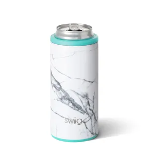 Swig - Skinny Can Cooler 12oz  - White Marble