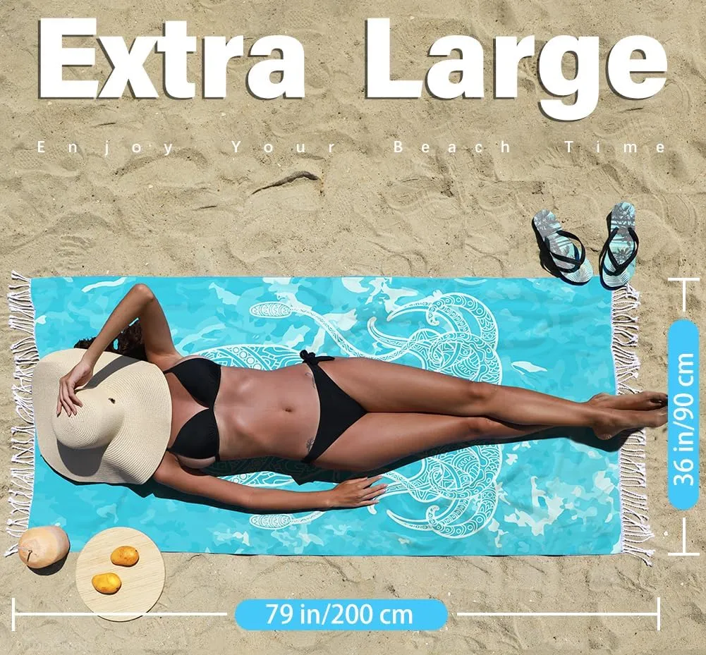 Turkish Beach Towel Quick Dry Absorbent Cotton Lightweight Thin Bathroom Bath Pool Swim Towels Extra Large Oversized Sand Free Beach Accessories Essentials Stuff Cloud Gift for Adults