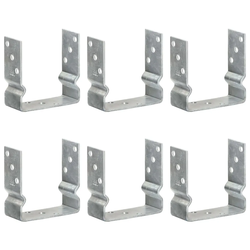 vidaXL Fence Anchors 6 pcs Silver 14x6x15 cm Galvanised Steel