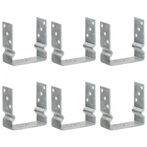 vidaXL Fence Anchors 6 pcs Silver 14x6x15 cm Galvanised Steel