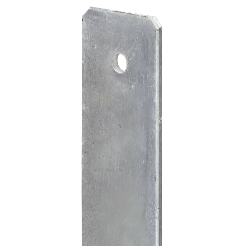 vidaXL Fence Anchors 6 pcs Silver 8x6x60 cm Galvanised Steel