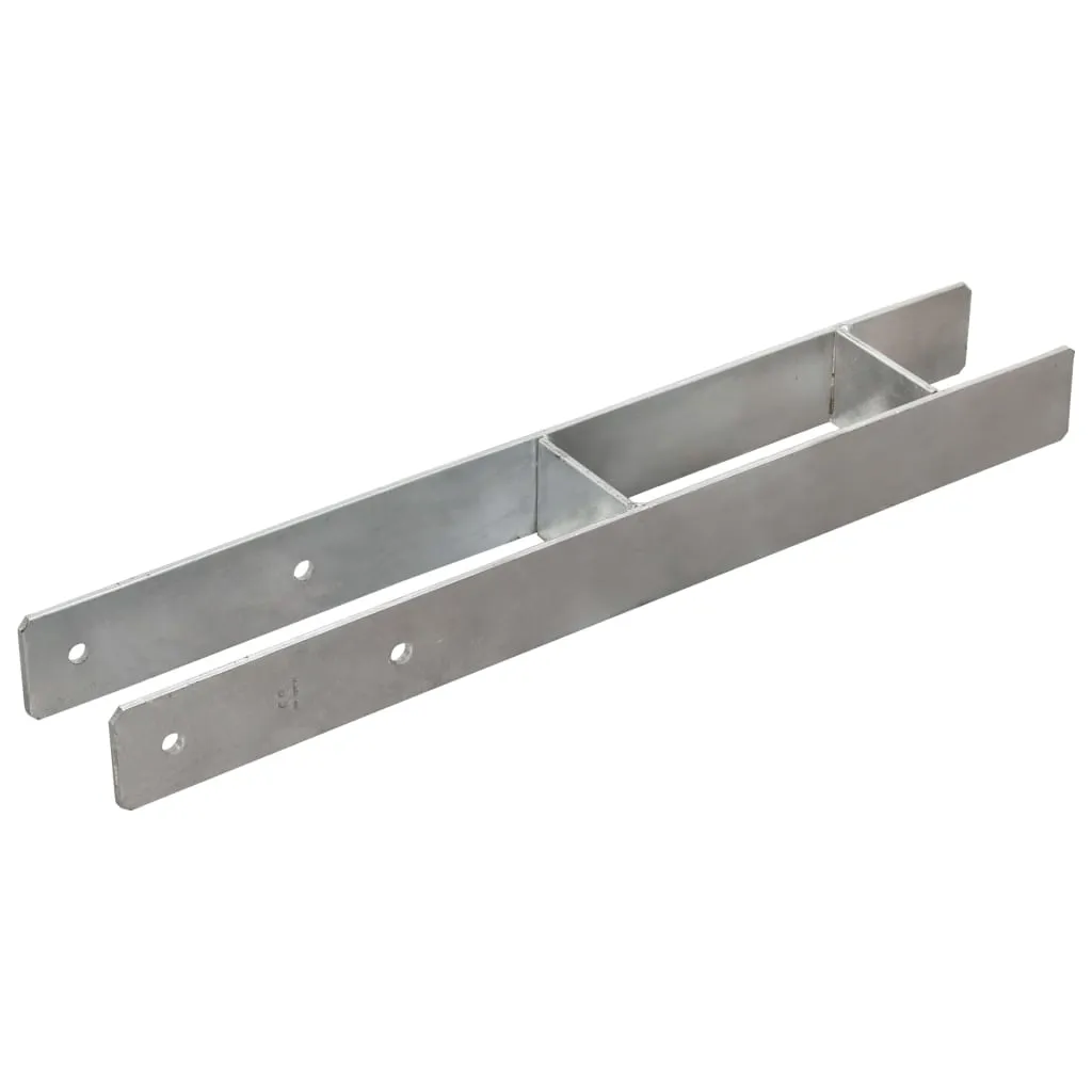 vidaXL Fence Anchors 6 pcs Silver 8x6x60 cm Galvanised Steel